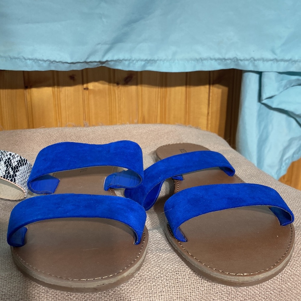 Electric blue slides size 9